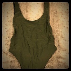 Olive green bathing suit